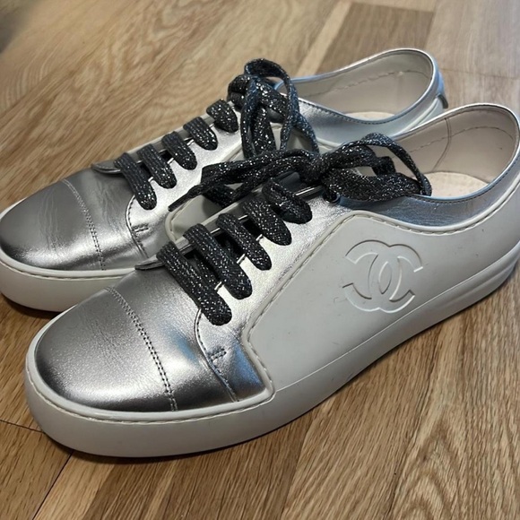 Chanel Silver Women's Sneakers - Picture 3 of 7